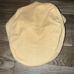 Greg Norman Men's Newsboy Cap Beige Small Casual Hat‎ golf timeless shark logo